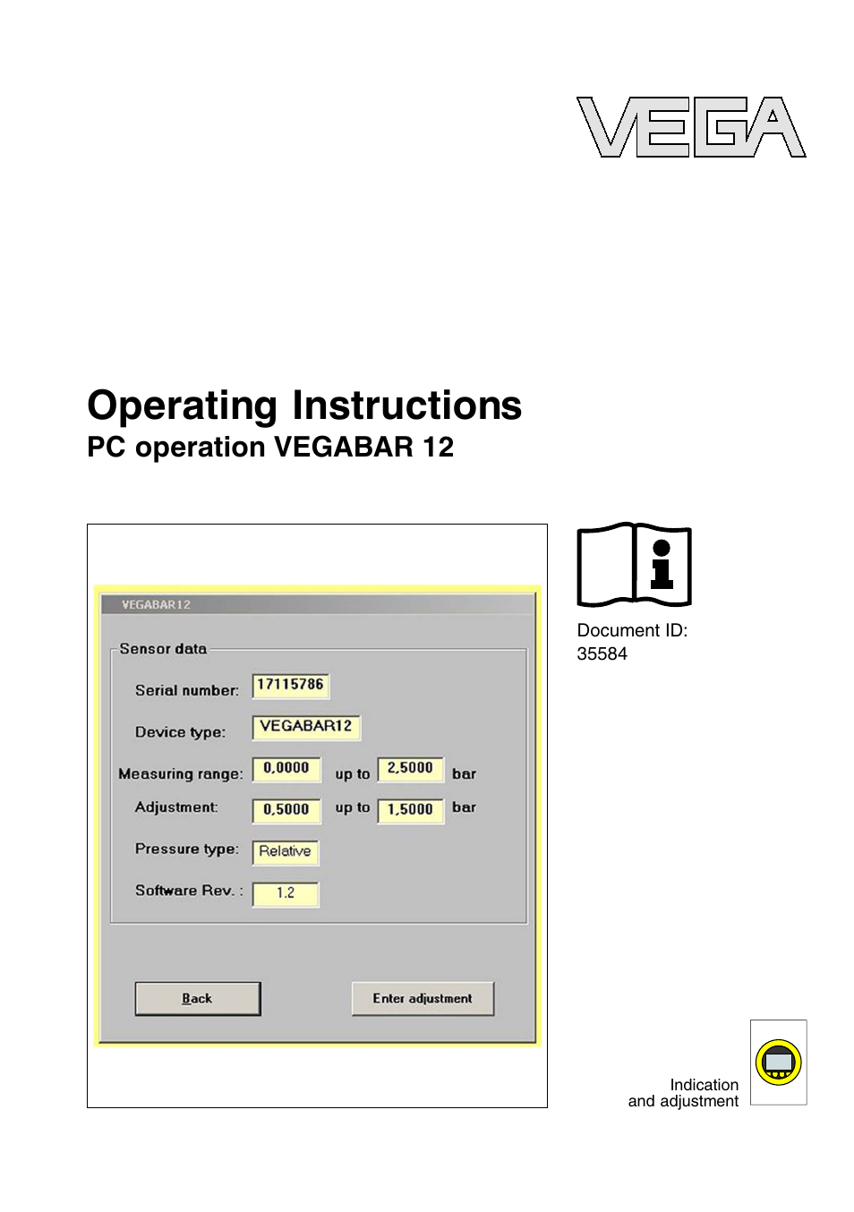 VEGA VEGABAR 12 PC operation User Manual | 16 pages