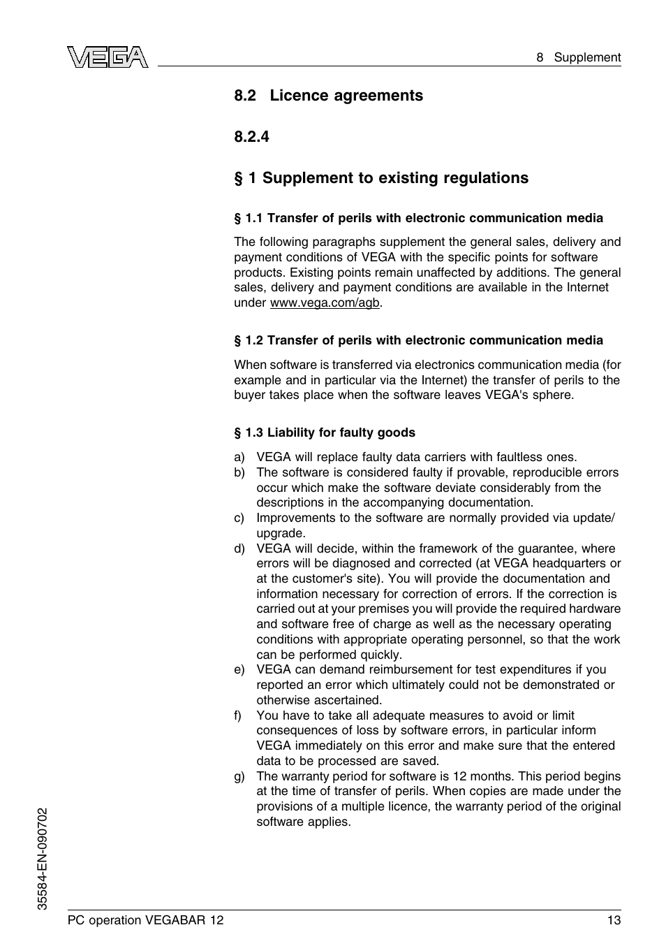 2 licence agreements | VEGA VEGABAR 12 PC operation User Manual | Page 13 / 16