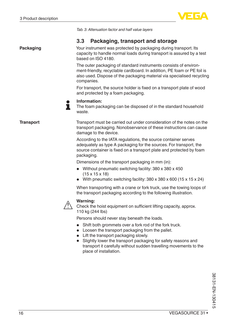 VEGA VEGASOURCE 31 User Manual | Page 16 / 64