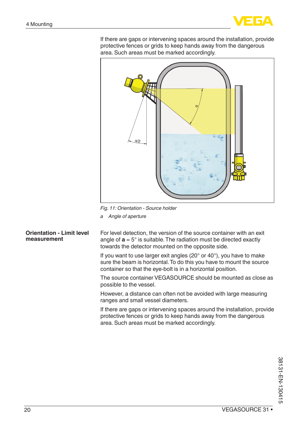 VEGA VEGASOURCE 31 User Manual | Page 20 / 64