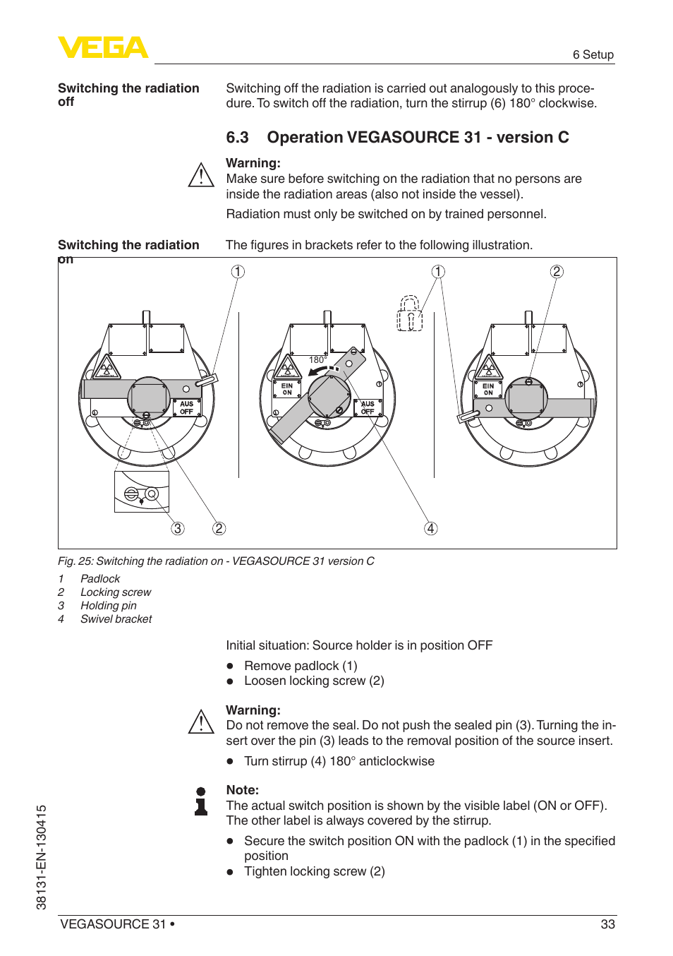 VEGA VEGASOURCE 31 User Manual | Page 33 / 64