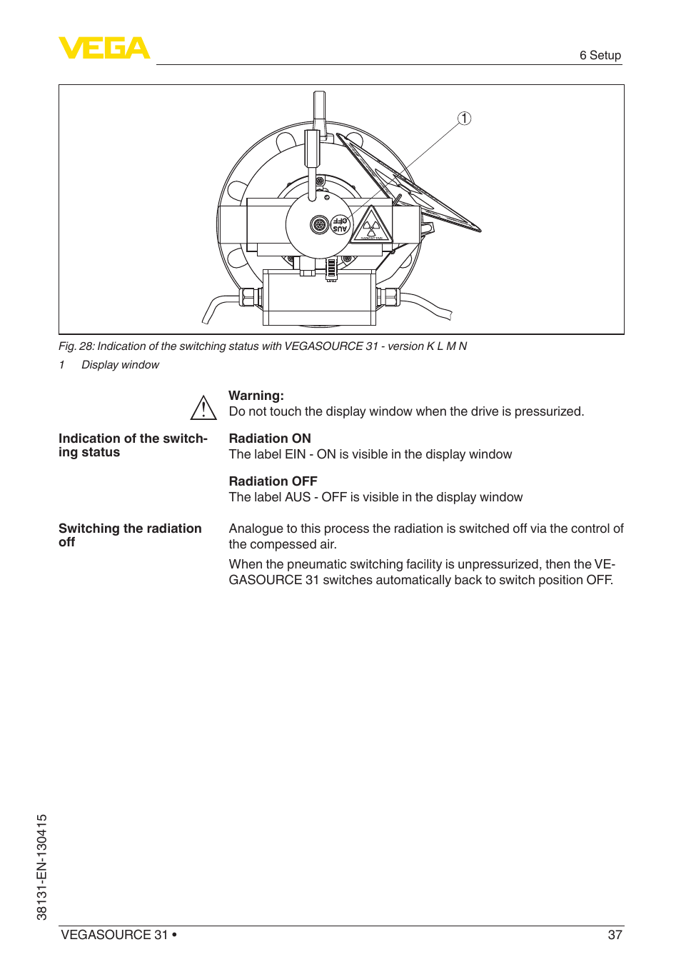 VEGA VEGASOURCE 31 User Manual | Page 37 / 64