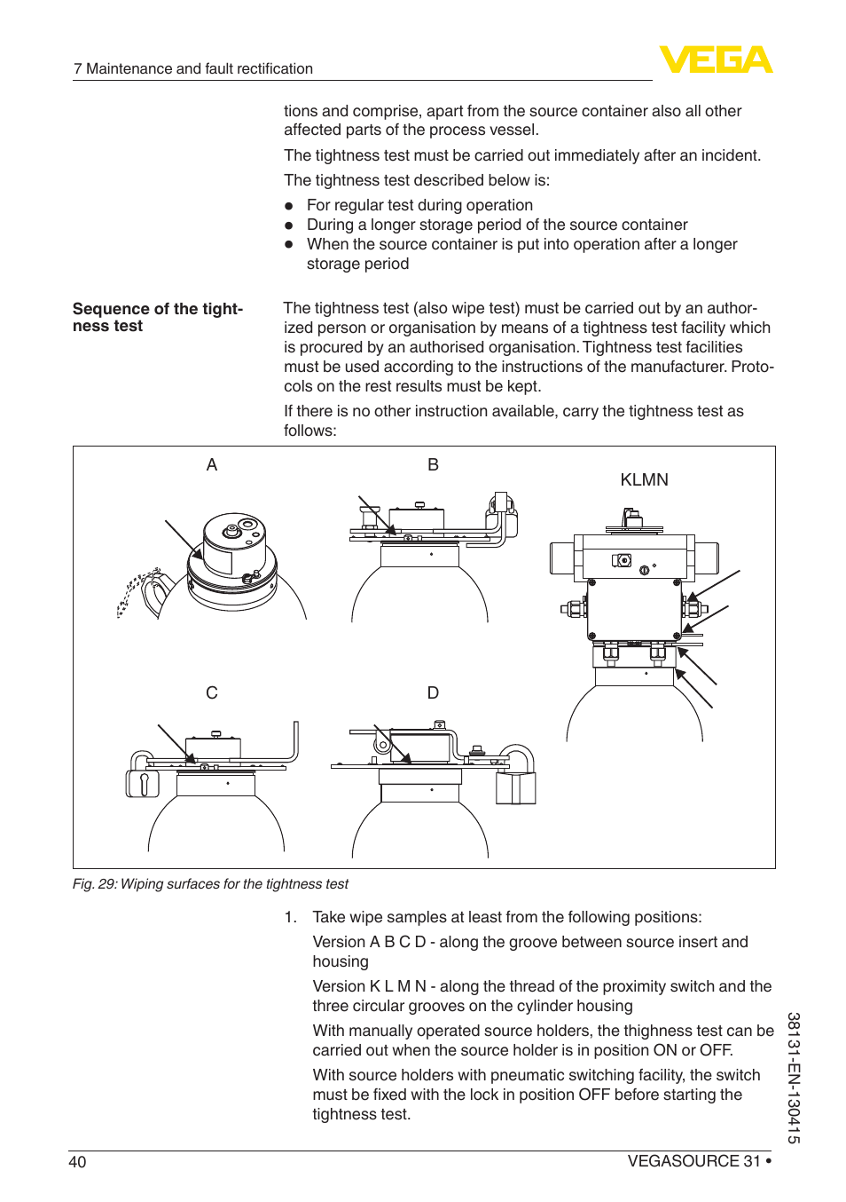 VEGA VEGASOURCE 31 User Manual | Page 40 / 64