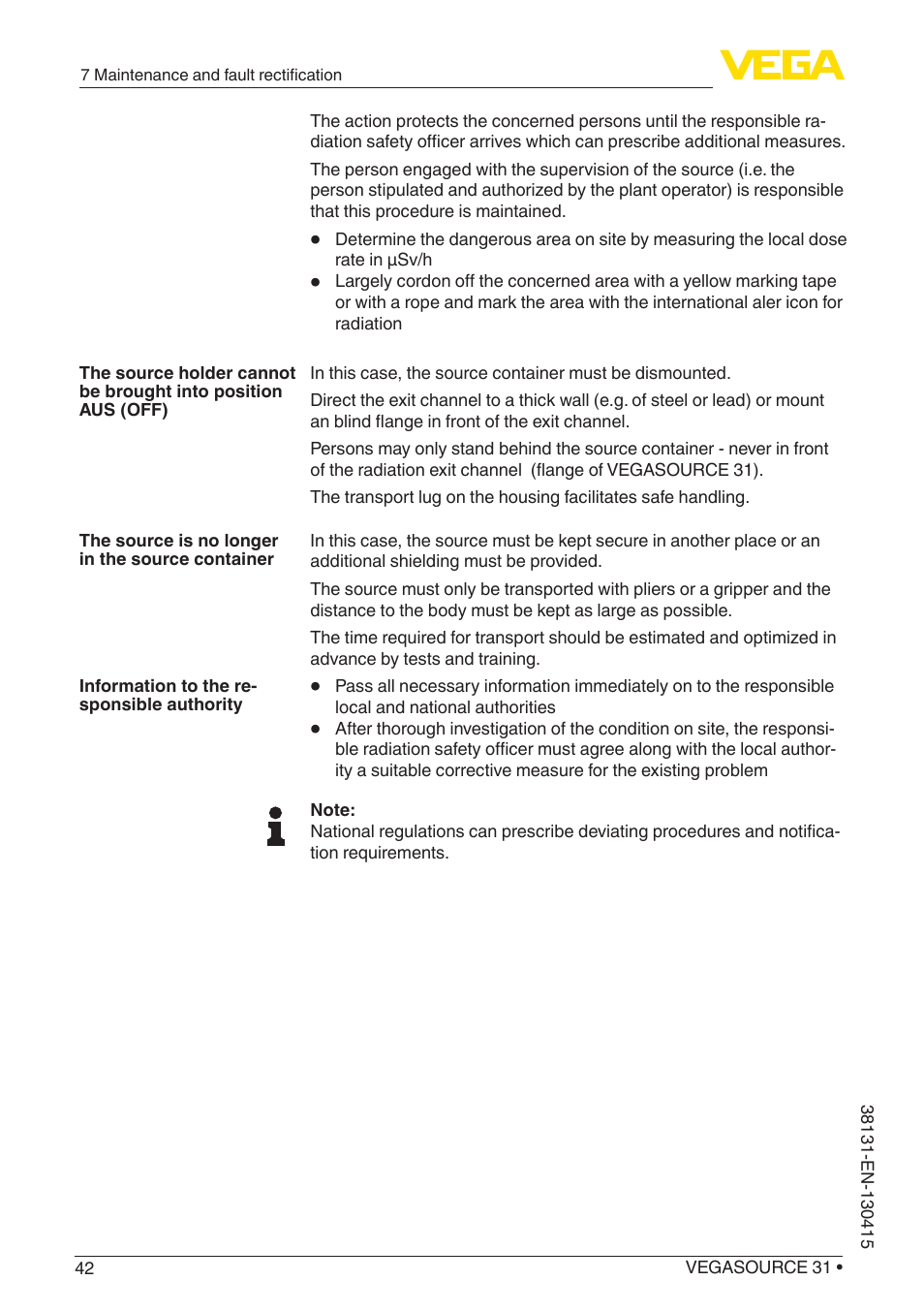 VEGA VEGASOURCE 31 User Manual | Page 42 / 64