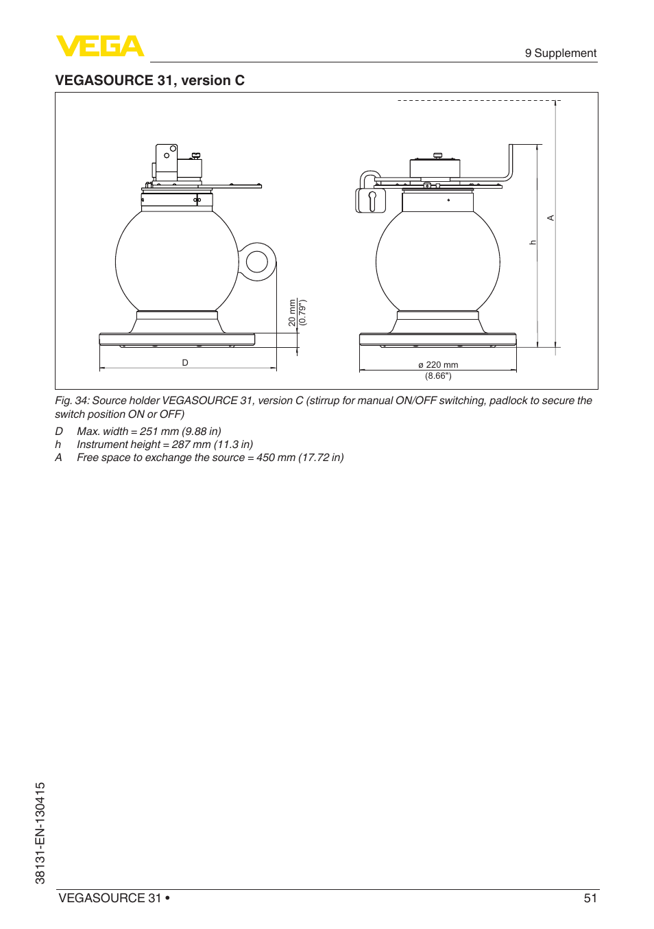 Vegasource 31, version c | VEGA VEGASOURCE 31 User Manual | Page 51 / 64