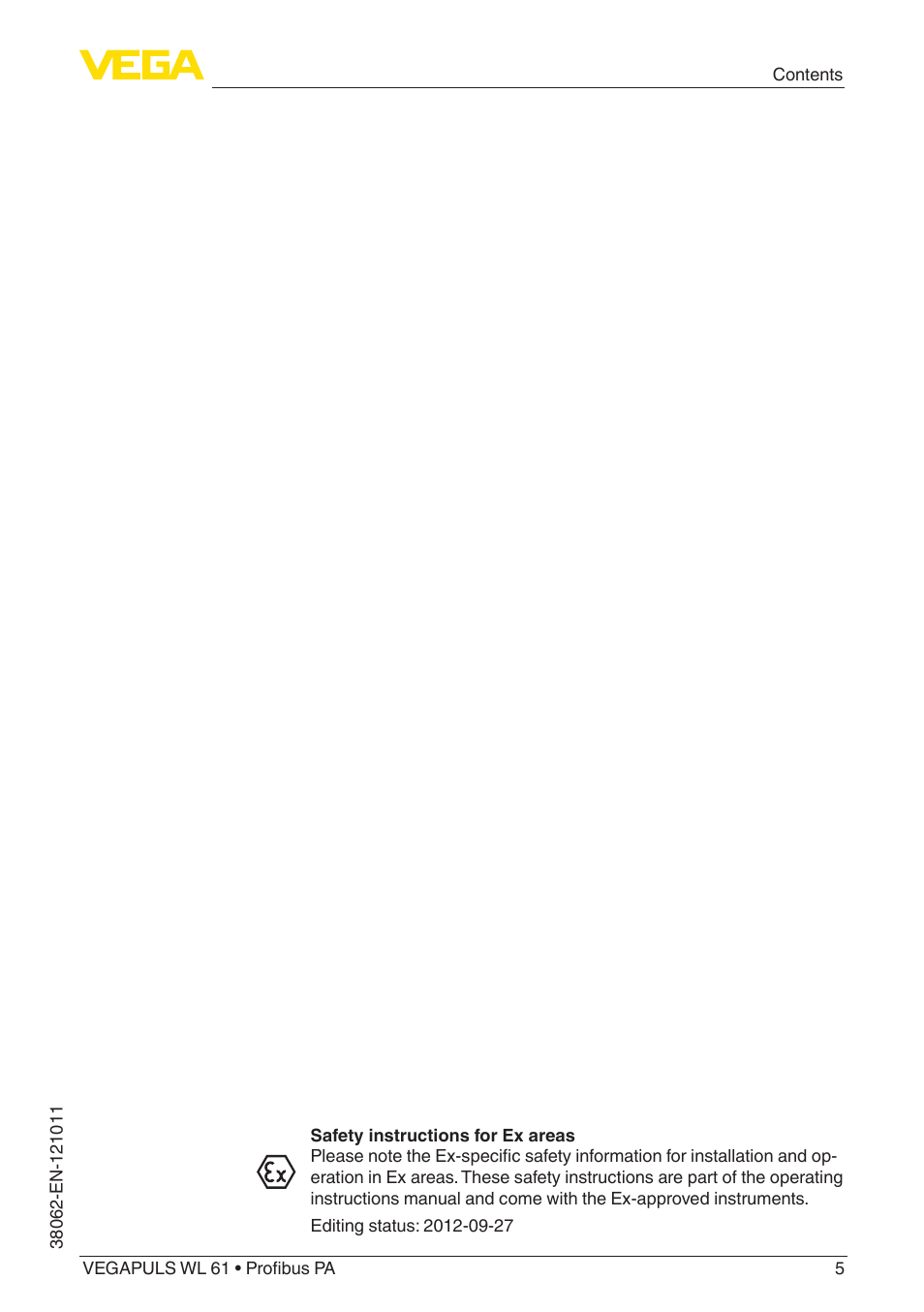 VEGA VEGAPULS WL 61 Profibus PA User Manual | Page 5 / 52