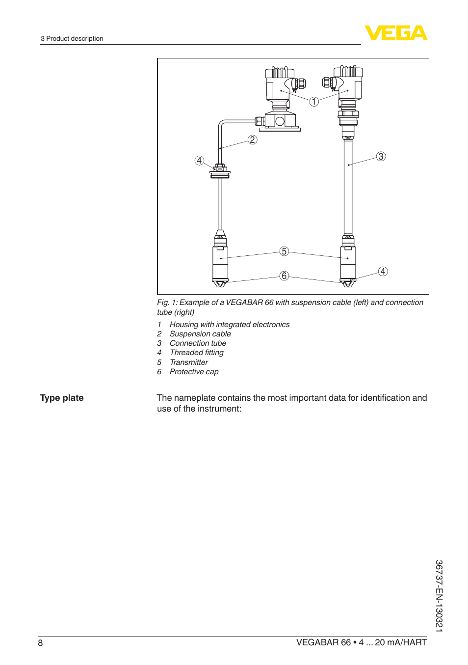 VEGA VEGABAR 66 4 … 20 mA_HART User Manual | Page 8 / 76