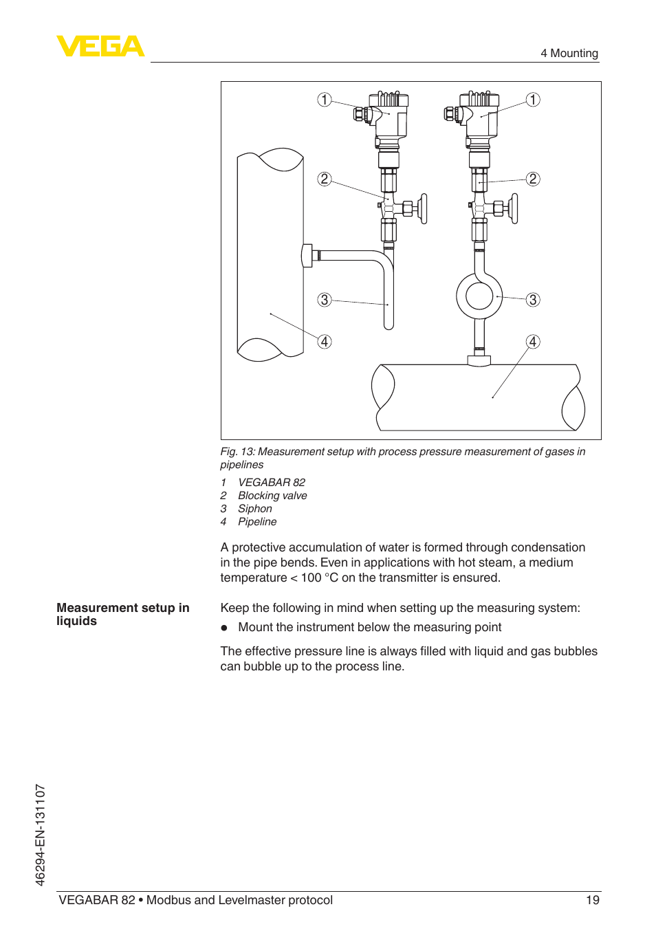 VEGA VEGABAR 82 Modbus and Levelmaster protocol - Operating Instructions User Manual | Page 19 / 92
