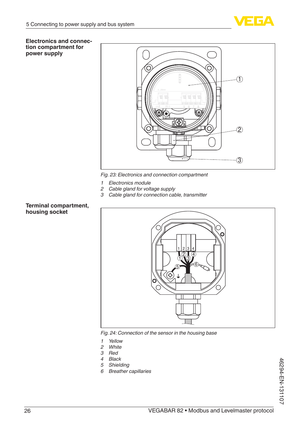 VEGA VEGABAR 82 Modbus and Levelmaster protocol - Operating Instructions User Manual | Page 26 / 92