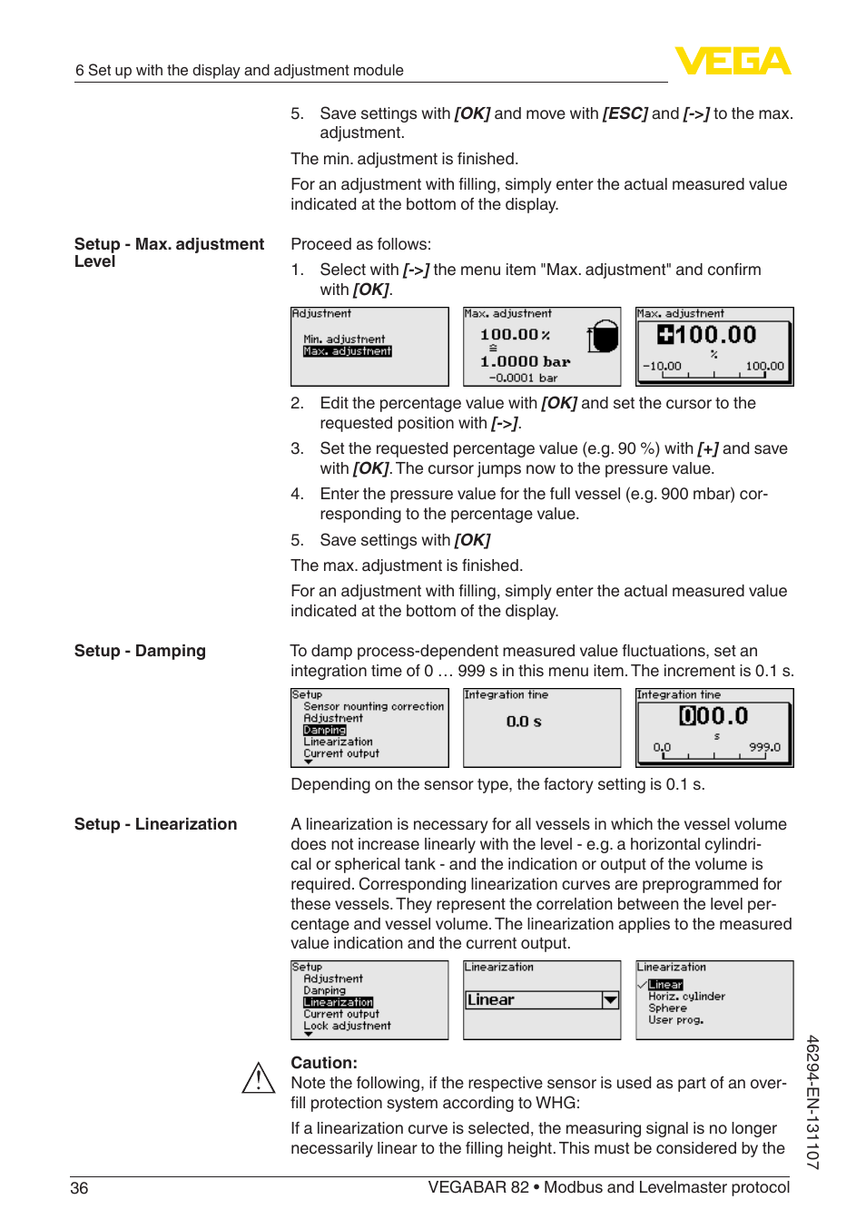 VEGA VEGABAR 82 Modbus and Levelmaster protocol - Operating Instructions User Manual | Page 36 / 92