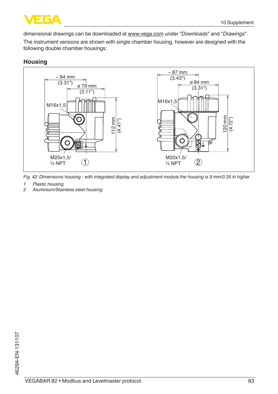 VEGA VEGABAR 82 Modbus and Levelmaster protocol - Operating Instructions User Manual | Page 83 / 92