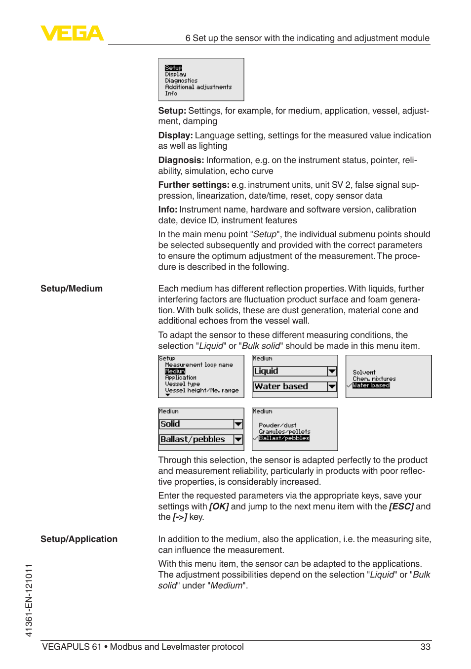 VEGA VEGAPULS 61 (≥ 2.0.0 - ≥ 4.0.0) Modbus and Levelmaster protocol User Manual | Page 33 / 88