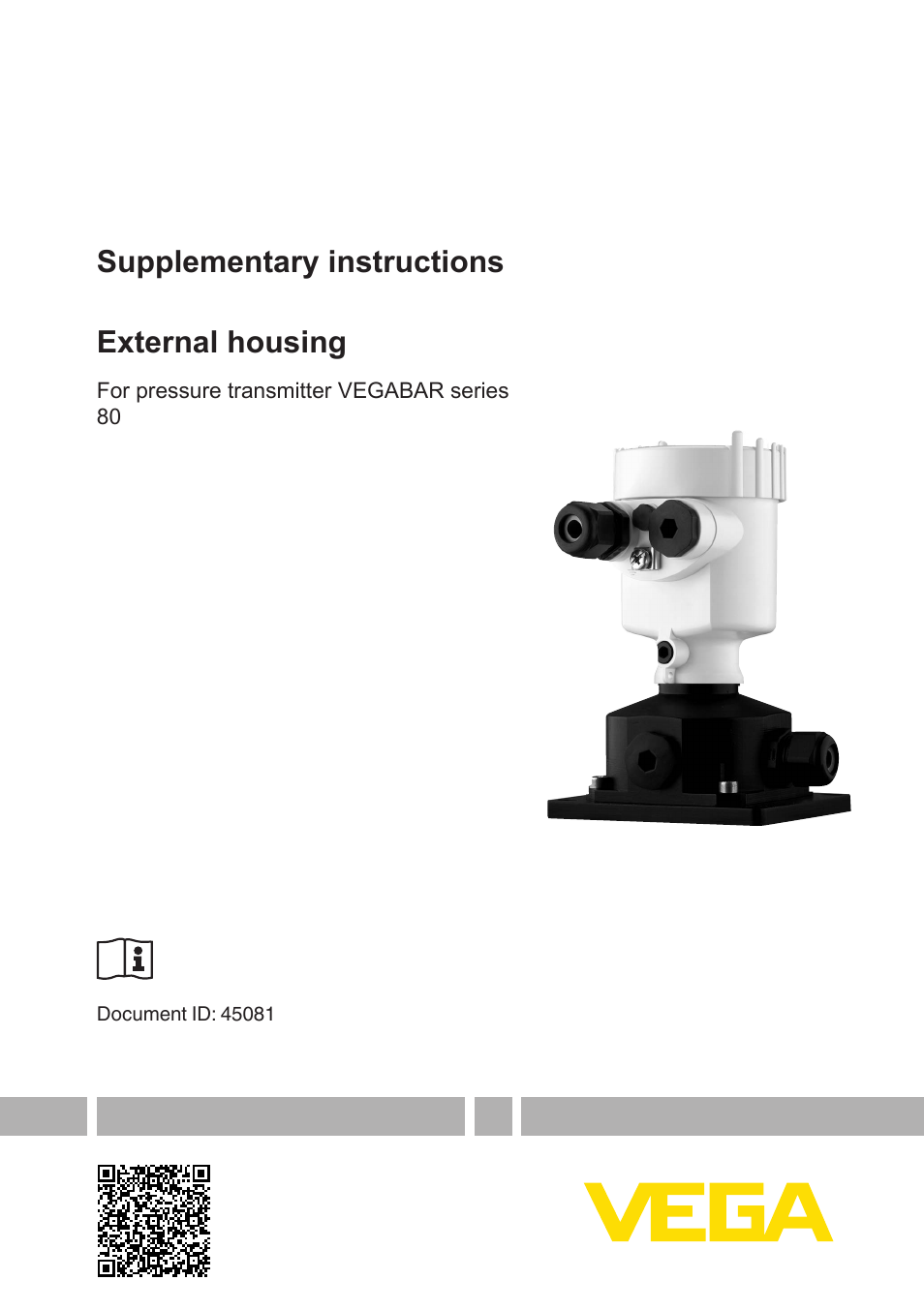VEGA VEGABAR series 80 External housing User Manual | 20 pages