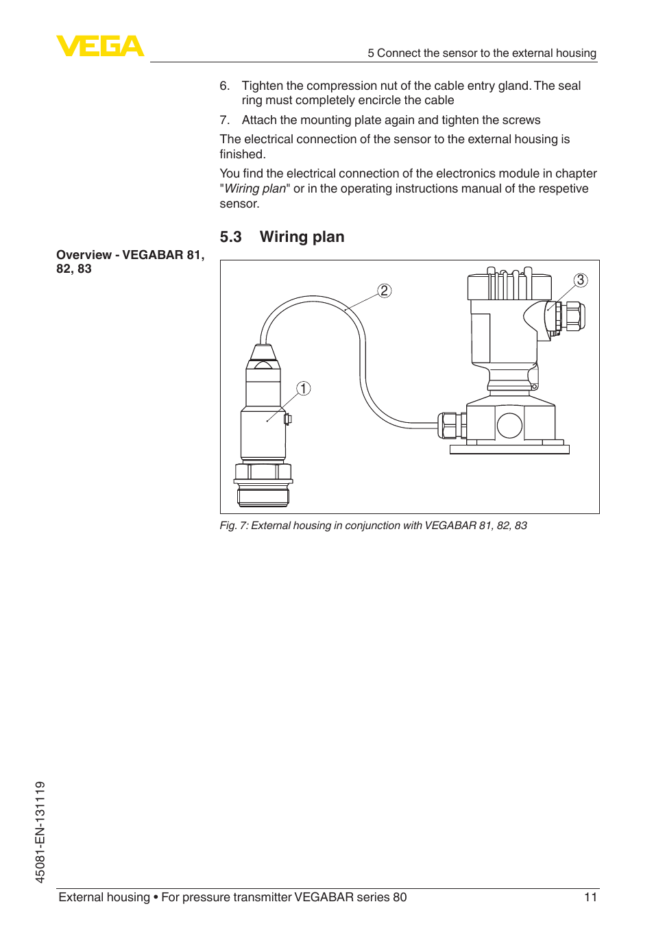 3 wiring plan | VEGA VEGABAR series 80 External housing User Manual | Page 11 / 20