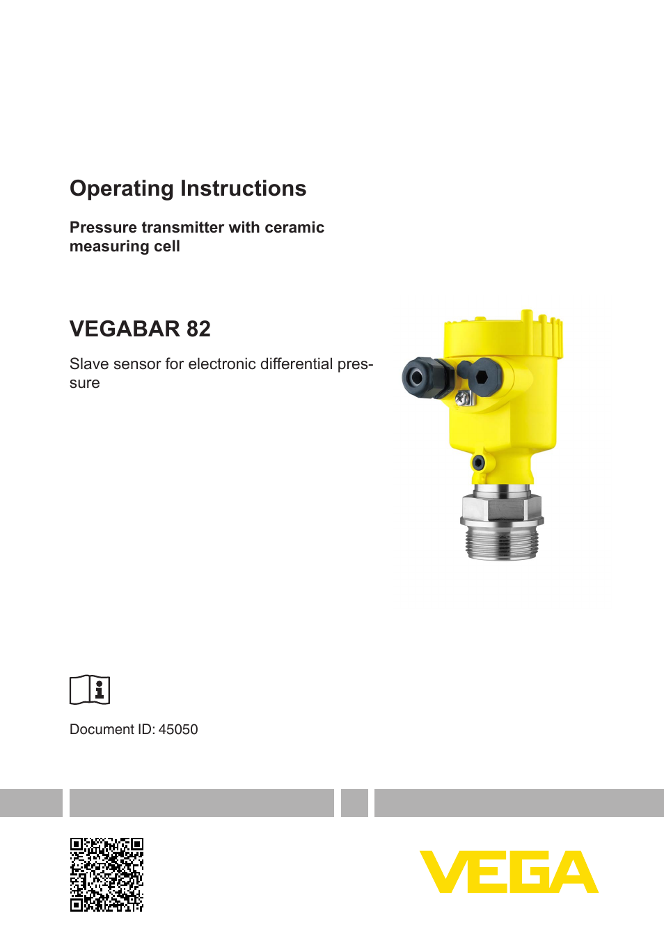 VEGA VEGABAR 82 Save sensor - Operating Instructions User Manual | 60 pages