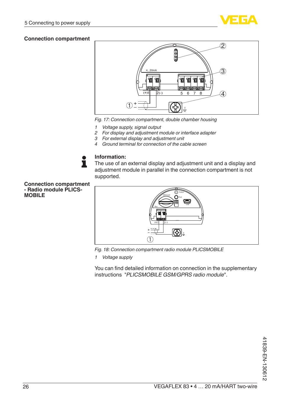 VEGA VEGAFLEX 83 4 … 20 mA_HART two-wire Polished version User Manual | Page 26 / 96