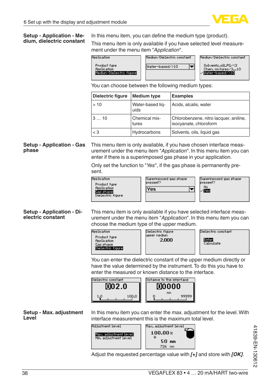 VEGA VEGAFLEX 83 4 … 20 mA_HART two-wire Polished version User Manual | Page 38 / 96