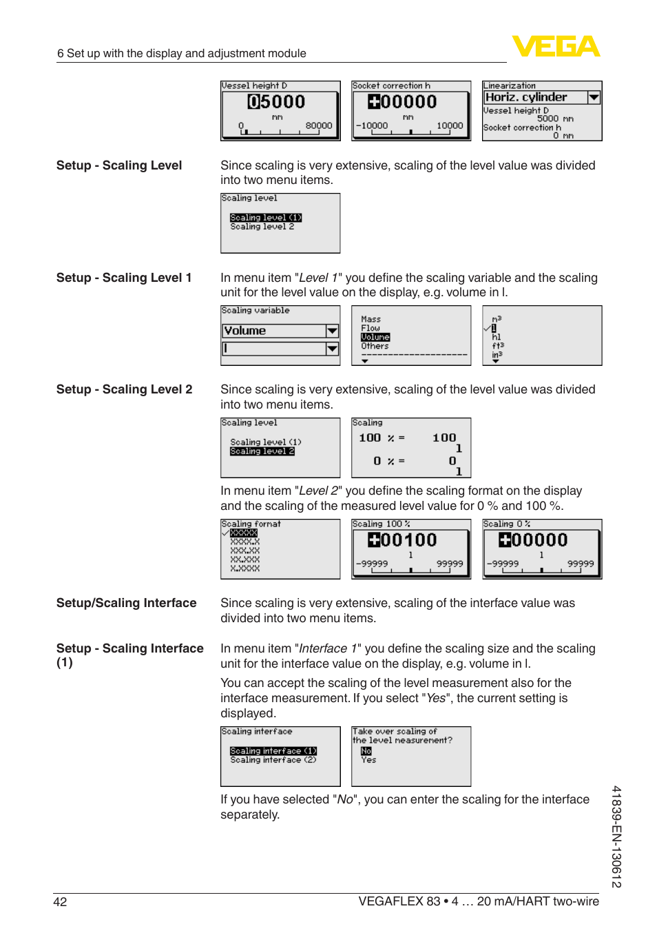 VEGA VEGAFLEX 83 4 … 20 mA_HART two-wire Polished version User Manual | Page 42 / 96