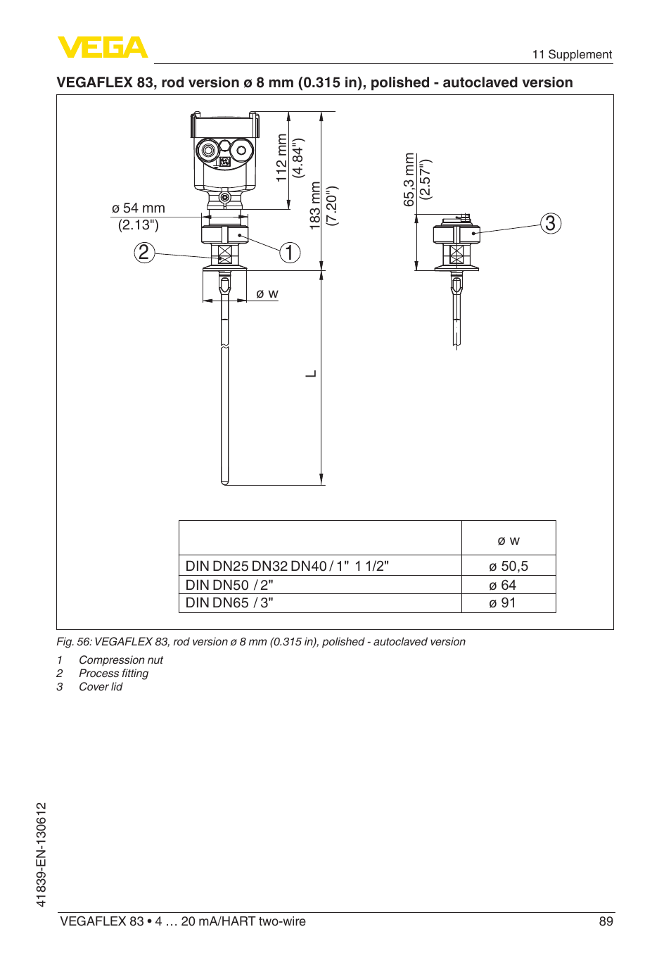 VEGA VEGAFLEX 83 4 … 20 mA_HART two-wire Polished version User Manual | Page 89 / 96