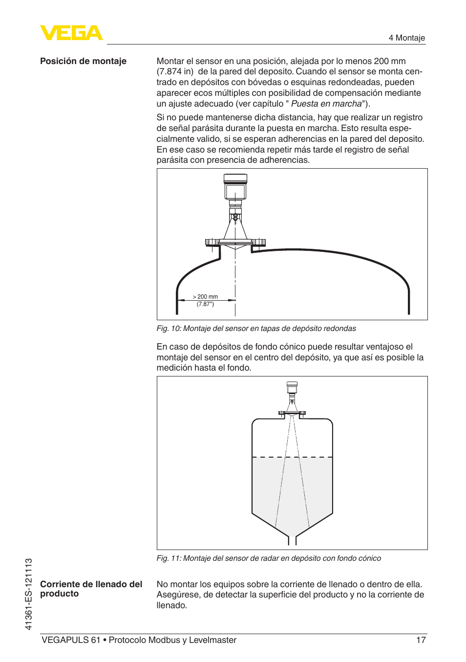 VEGA VEGAPULS 61 (≥ 2.0.0 - ≥ 4.0.0) Modbus and Levelmaster protocol User Manual | Page 17 / 92