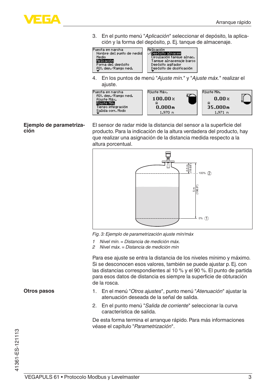 VEGA VEGAPULS 61 (≥ 2.0.0 - ≥ 4.0.0) Modbus and Levelmaster protocol User Manual | Page 3 / 92