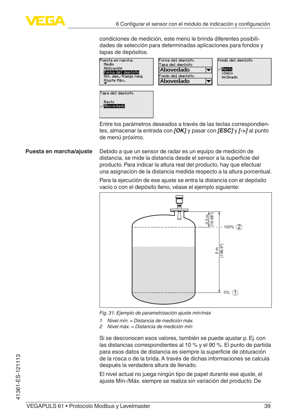 VEGA VEGAPULS 61 (≥ 2.0.0 - ≥ 4.0.0) Modbus and Levelmaster protocol User Manual | Page 39 / 92