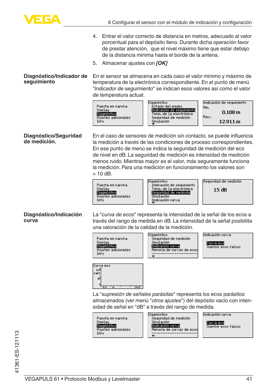 VEGA VEGAPULS 61 (≥ 2.0.0 - ≥ 4.0.0) Modbus and Levelmaster protocol User Manual | Page 41 / 92