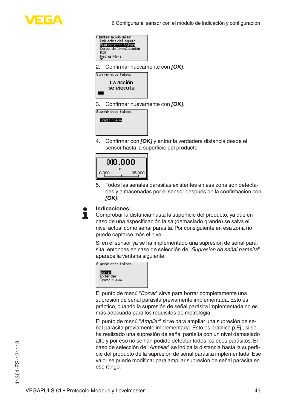 VEGA VEGAPULS 61 (≥ 2.0.0 - ≥ 4.0.0) Modbus and Levelmaster protocol User Manual | Page 43 / 92
