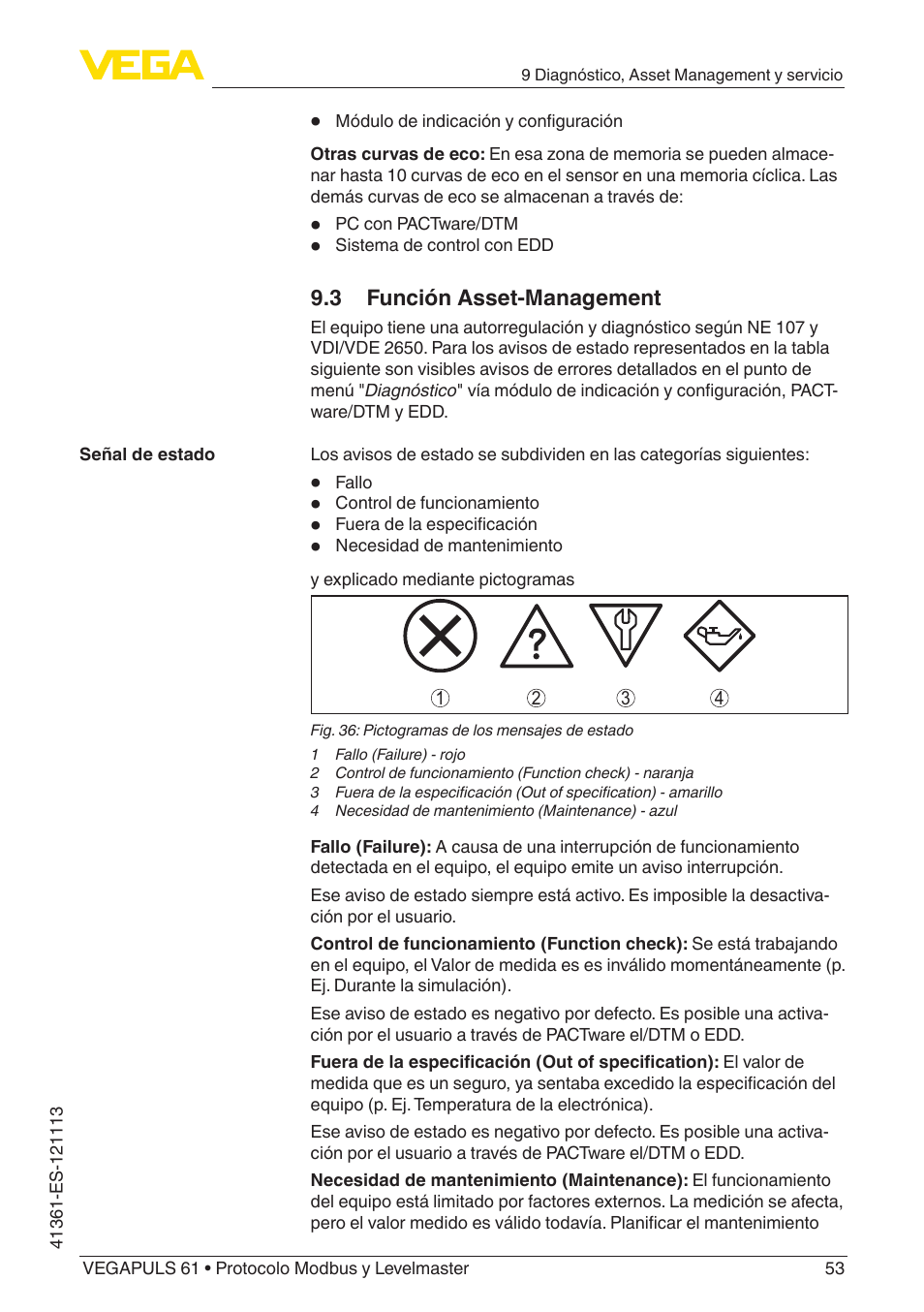 VEGA VEGAPULS 61 (≥ 2.0.0 - ≥ 4.0.0) Modbus and Levelmaster protocol User Manual | Page 53 / 92