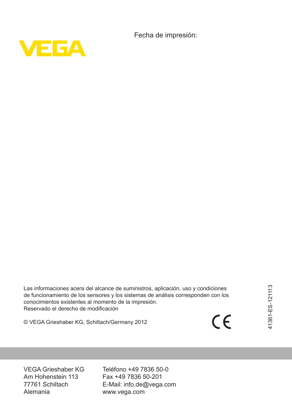 VEGA VEGAPULS 61 (≥ 2.0.0 - ≥ 4.0.0) Modbus and Levelmaster protocol User Manual | Page 92 / 92