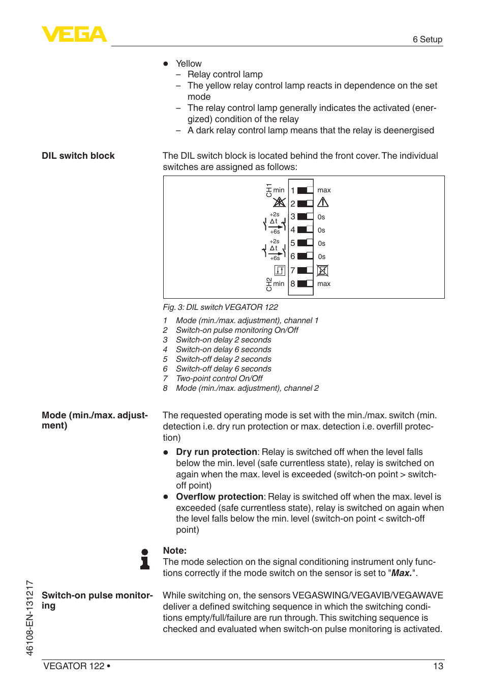 VEGA VEGATOR 122 User Manual | Page 13 / 28