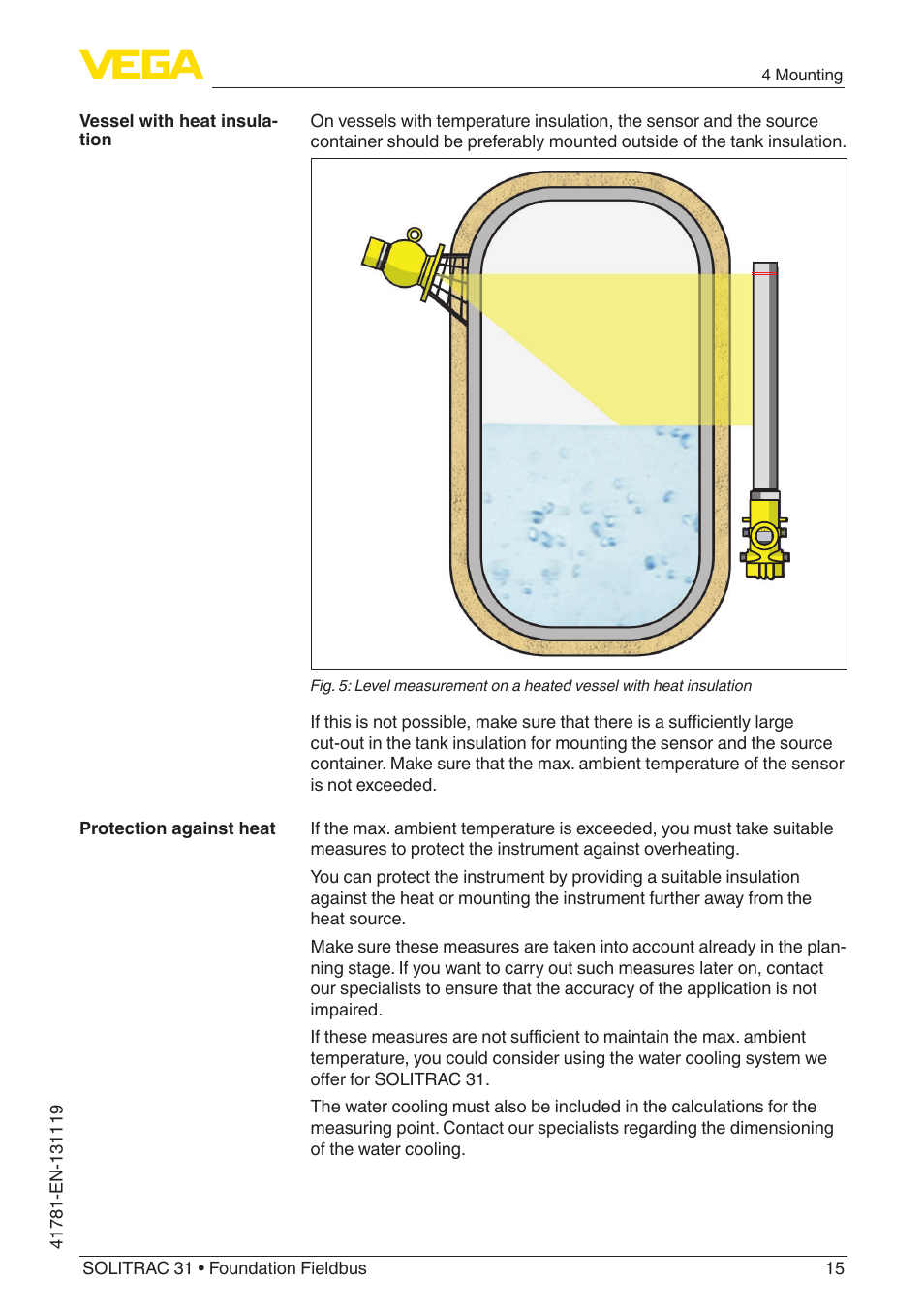 VEGA SOLITRAC 31 Foundation Fieldbus User Manual | Page 15 / 80
