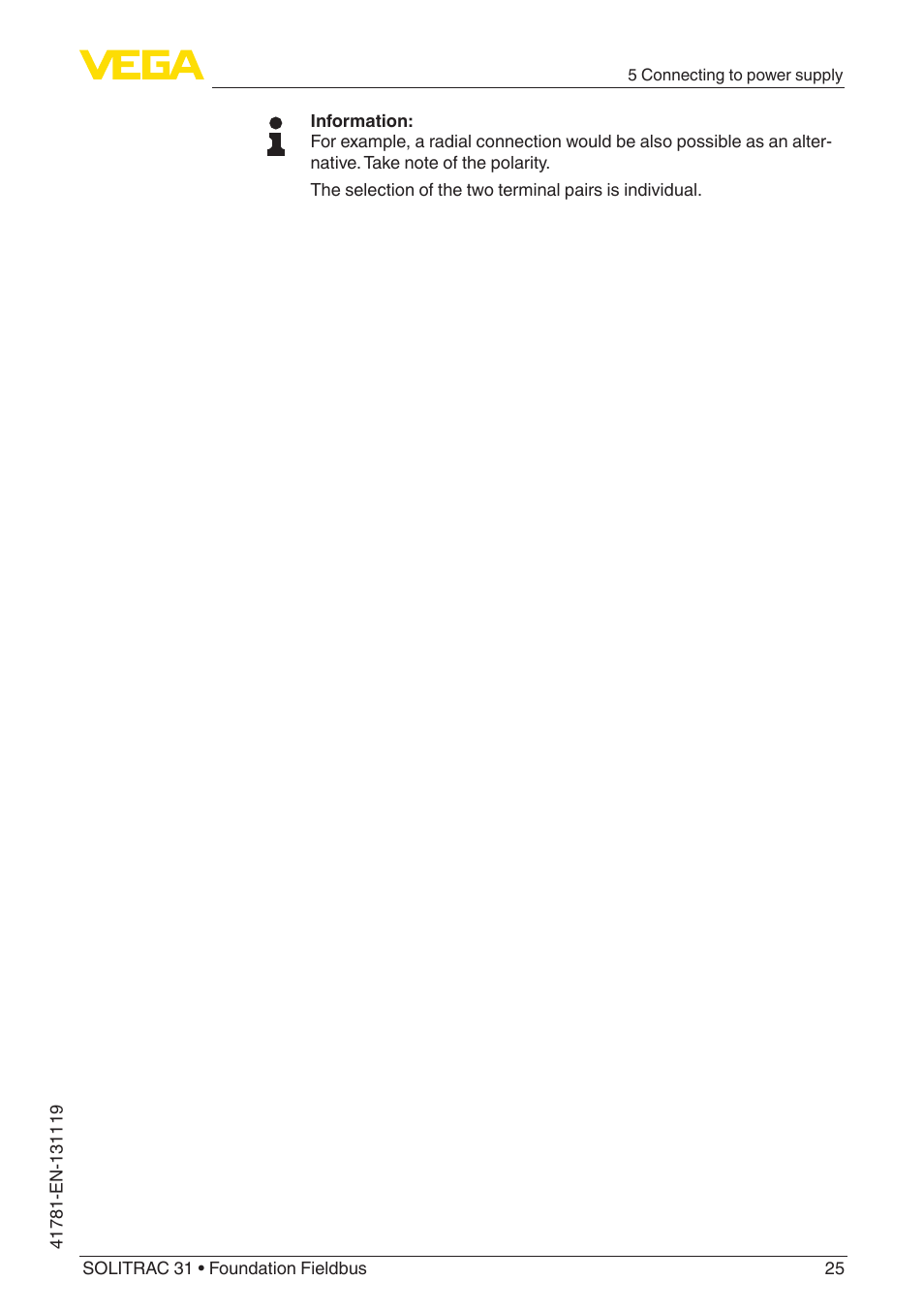 VEGA SOLITRAC 31 Foundation Fieldbus User Manual | Page 25 / 80