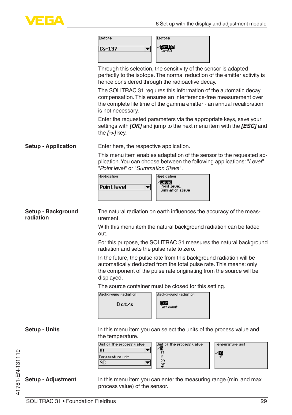 VEGA SOLITRAC 31 Foundation Fieldbus User Manual | Page 29 / 80