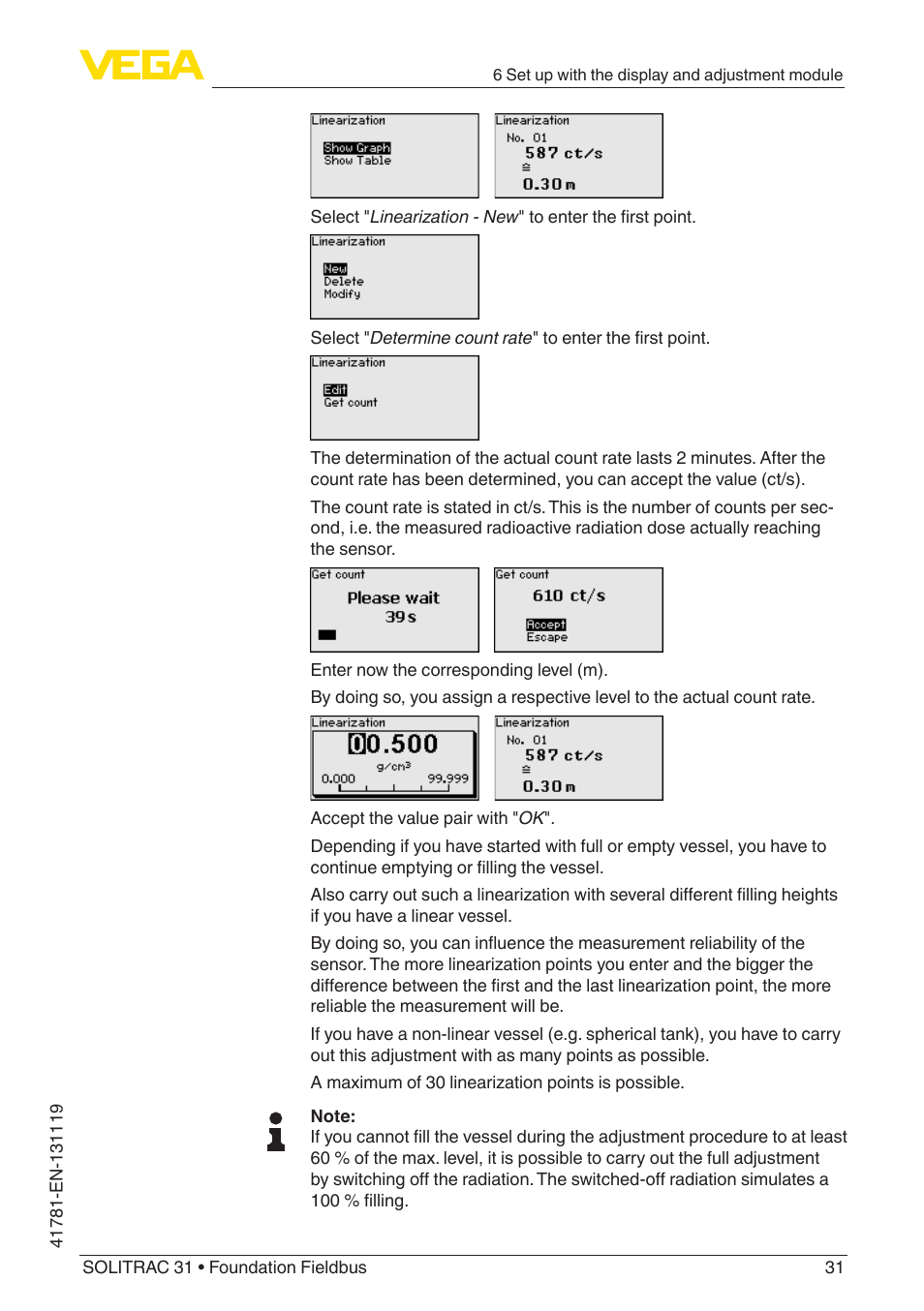 VEGA SOLITRAC 31 Foundation Fieldbus User Manual | Page 31 / 80