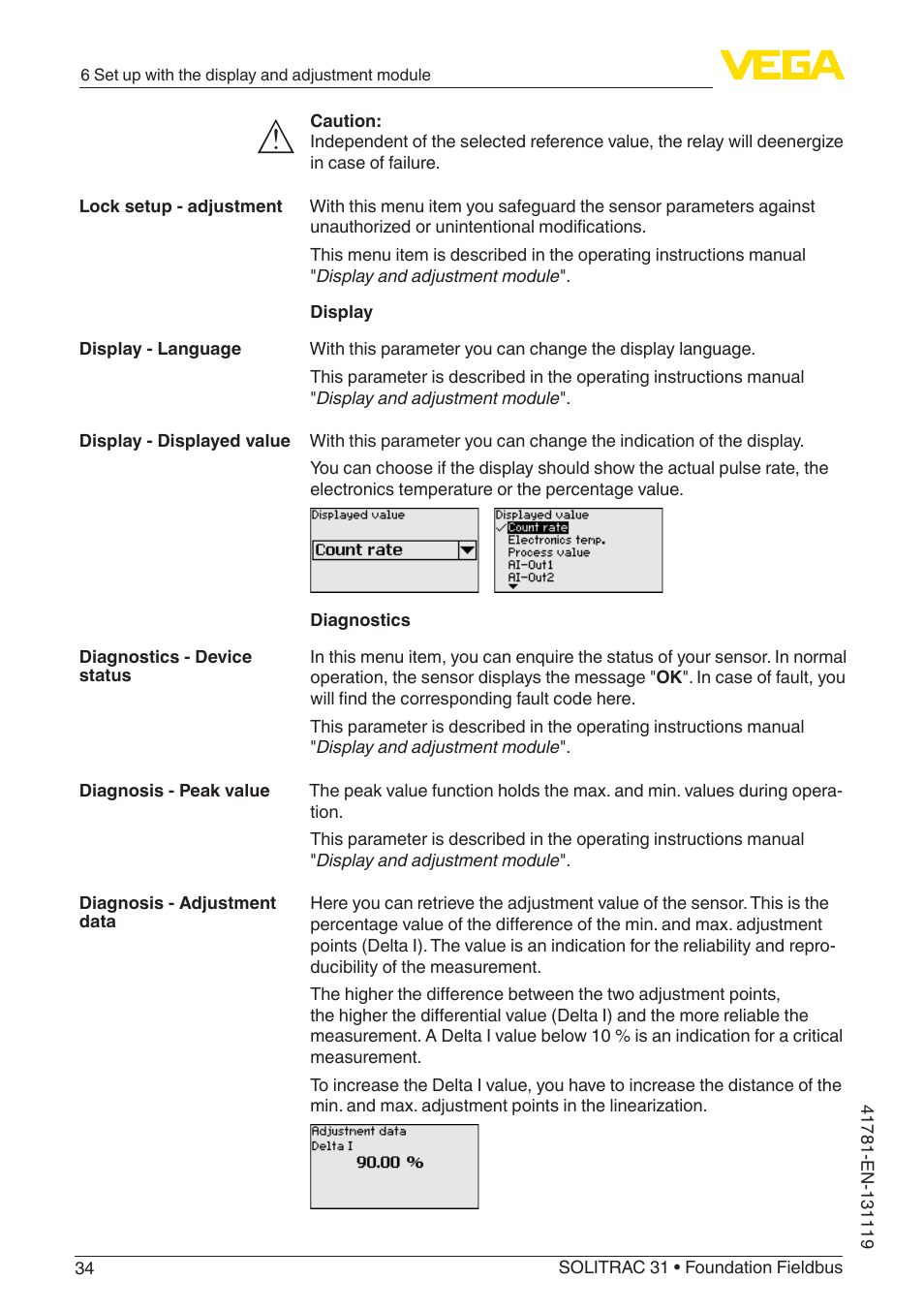 VEGA SOLITRAC 31 Foundation Fieldbus User Manual | Page 34 / 80