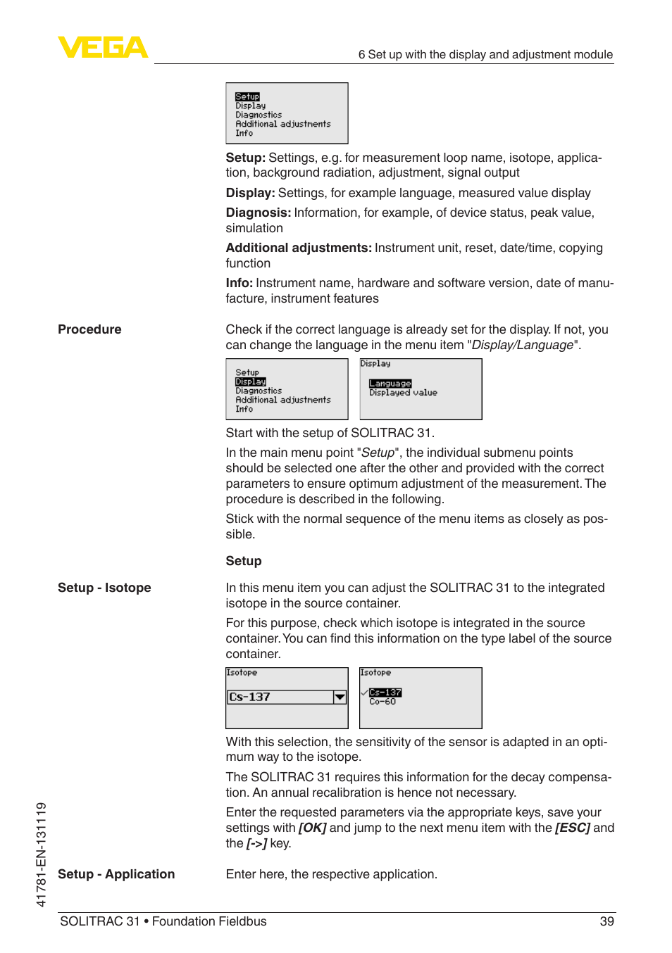 VEGA SOLITRAC 31 Foundation Fieldbus User Manual | Page 39 / 80