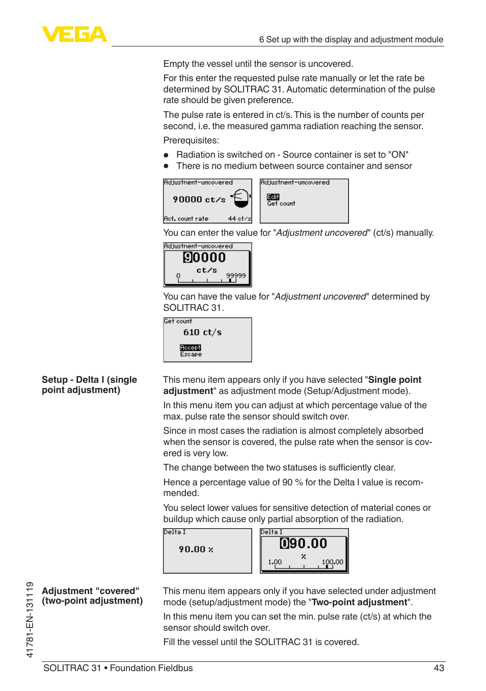 VEGA SOLITRAC 31 Foundation Fieldbus User Manual | Page 43 / 80
