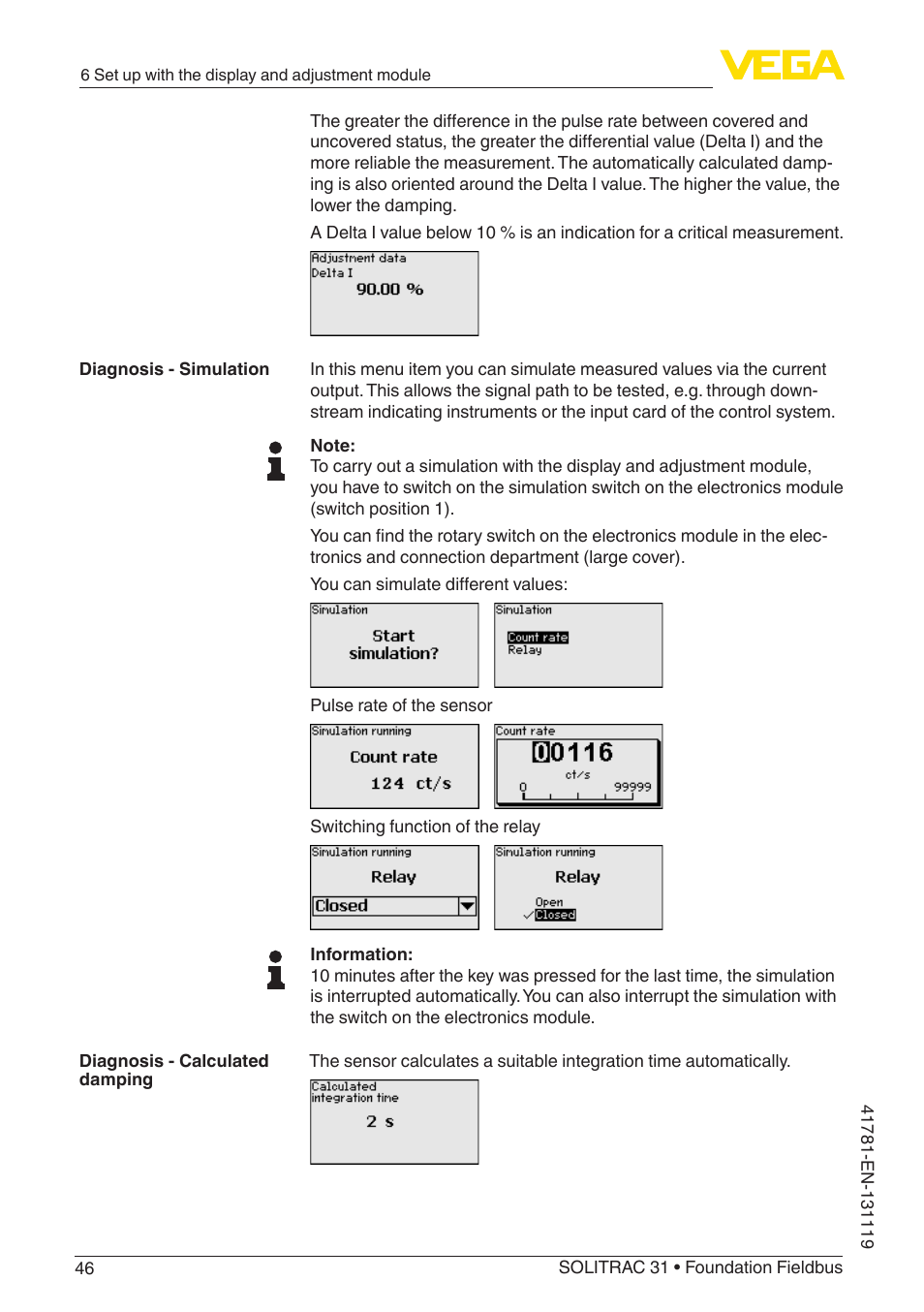 VEGA SOLITRAC 31 Foundation Fieldbus User Manual | Page 46 / 80