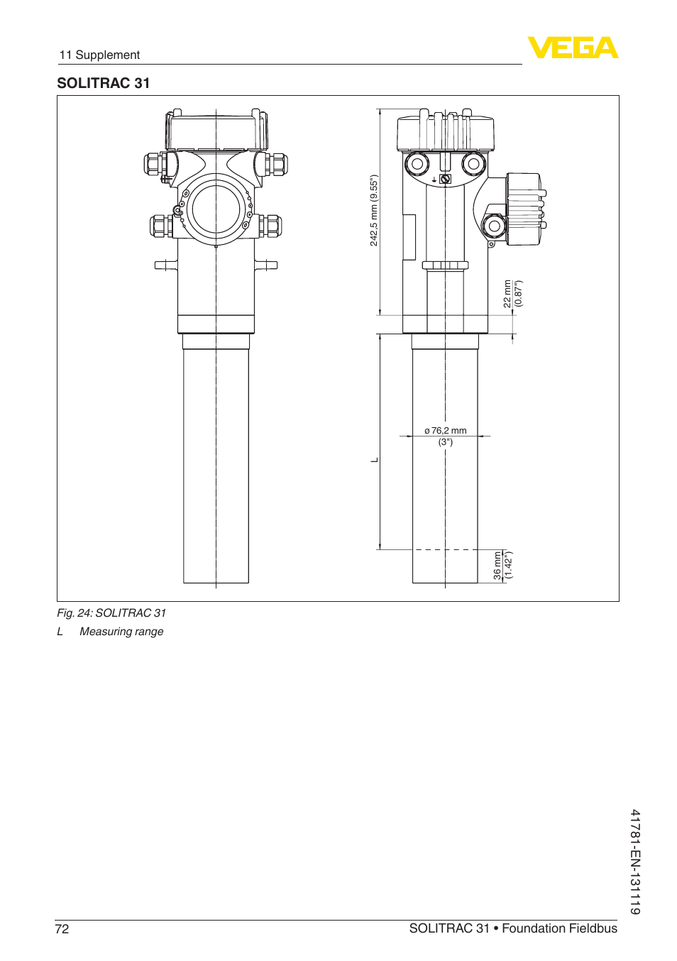 Solitrac 31 | VEGA SOLITRAC 31 Foundation Fieldbus User Manual | Page 72 / 80