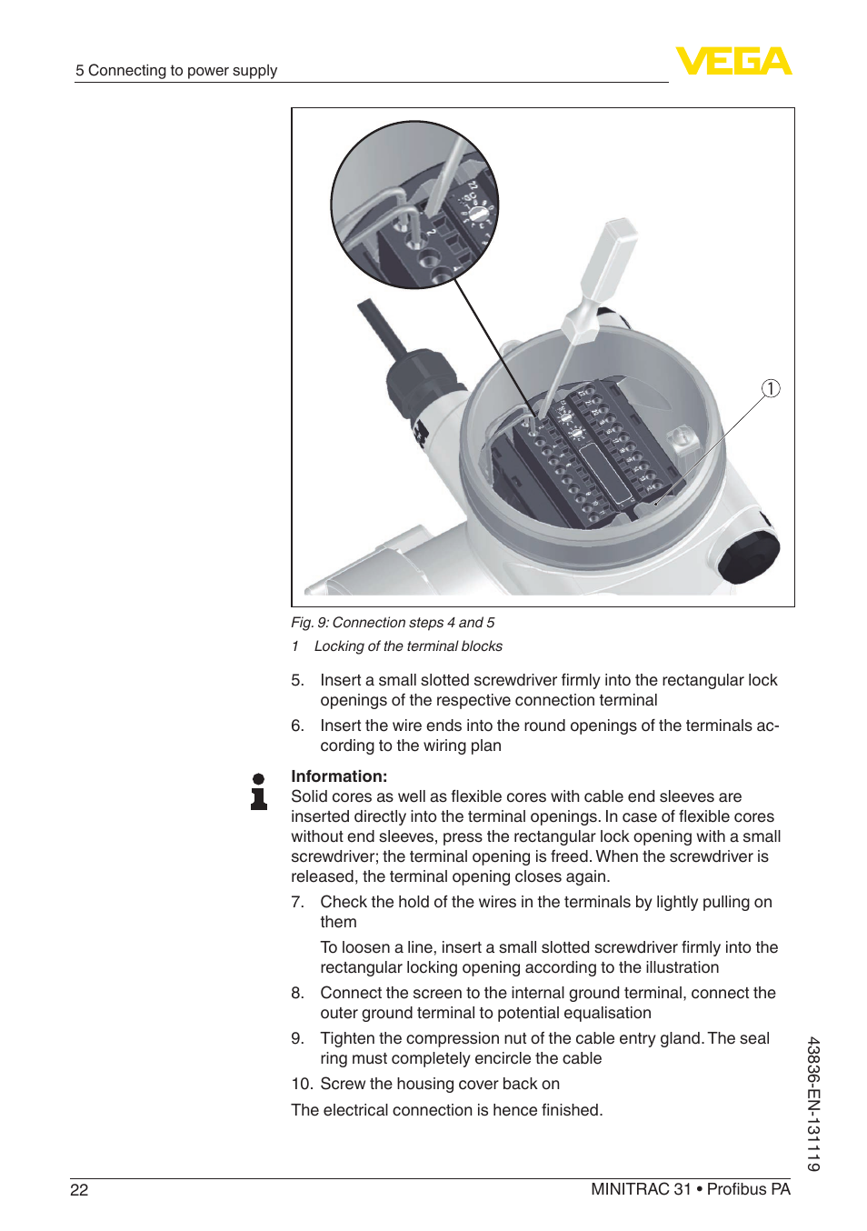 VEGA MINITRAC 31 Profibus PA User Manual | Page 22 / 96