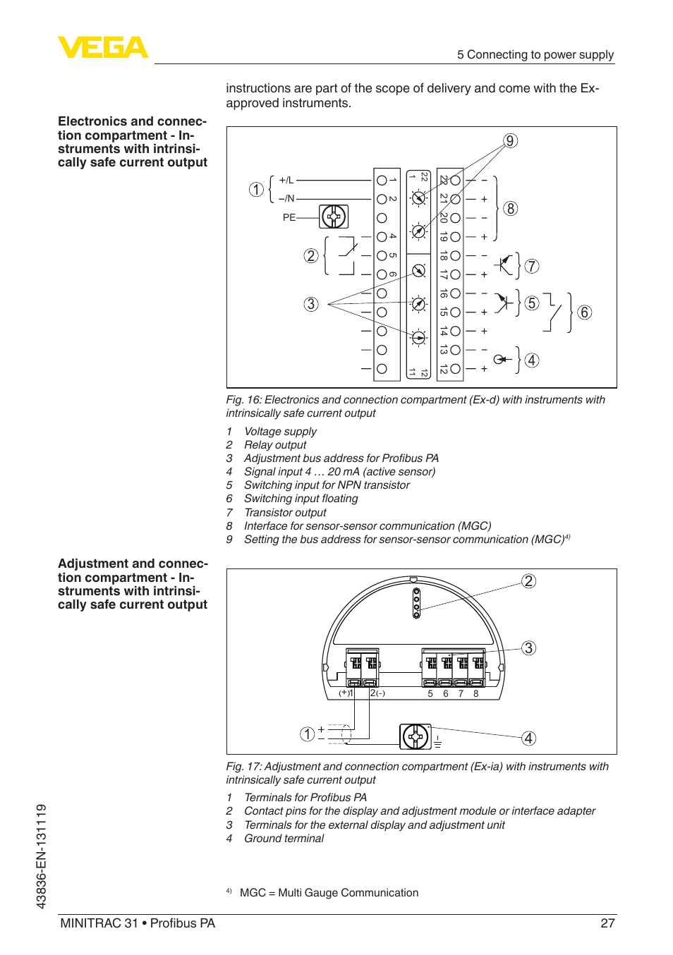 VEGA MINITRAC 31 Profibus PA User Manual | Page 27 / 96