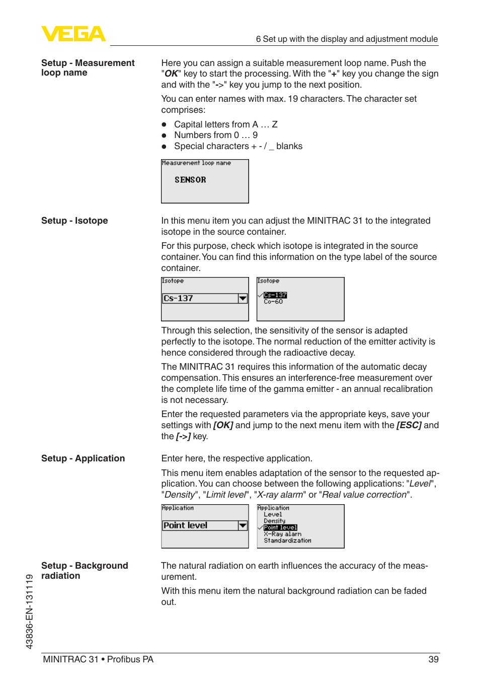 VEGA MINITRAC 31 Profibus PA User Manual | Page 39 / 96