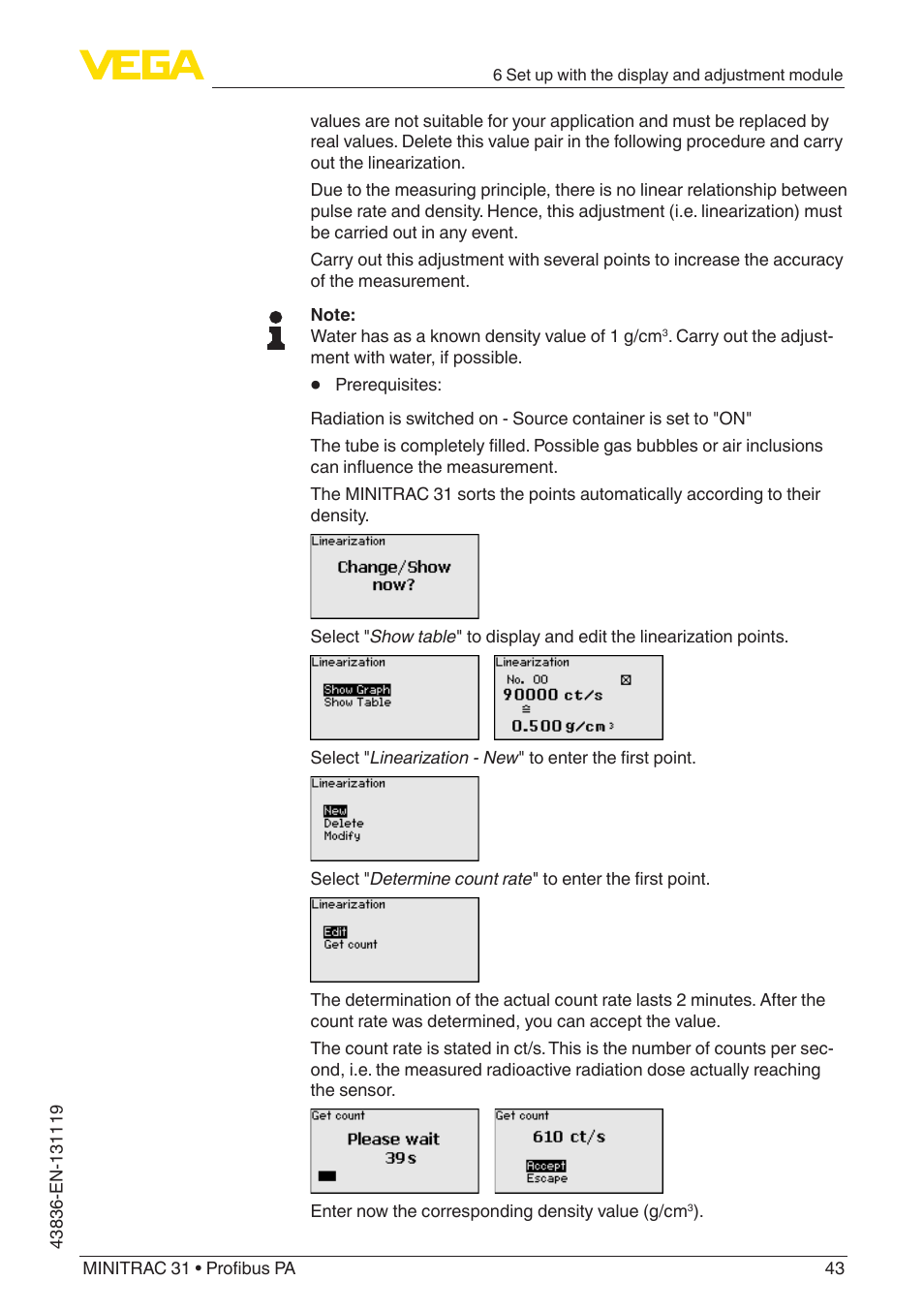VEGA MINITRAC 31 Profibus PA User Manual | Page 43 / 96