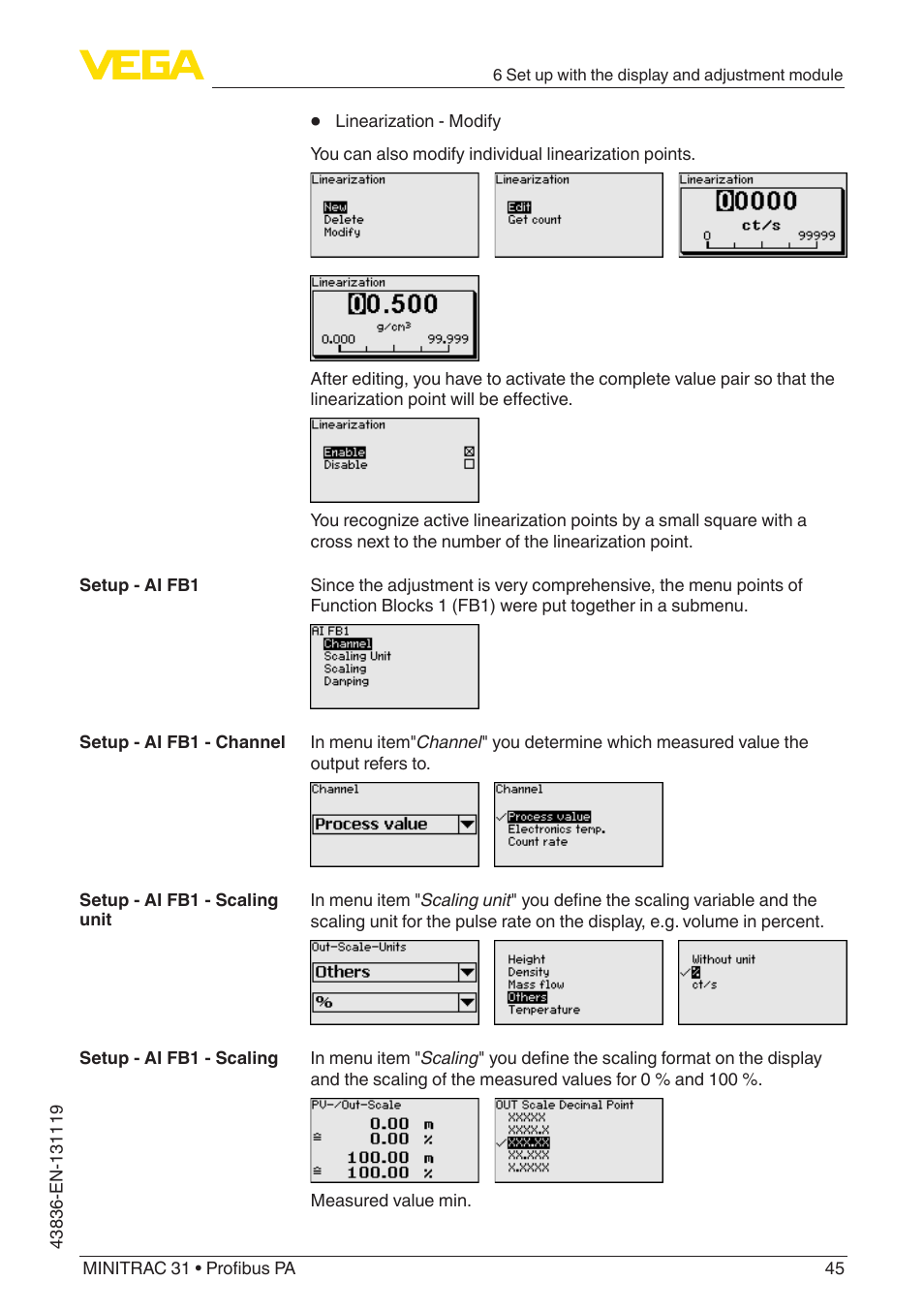 VEGA MINITRAC 31 Profibus PA User Manual | Page 45 / 96