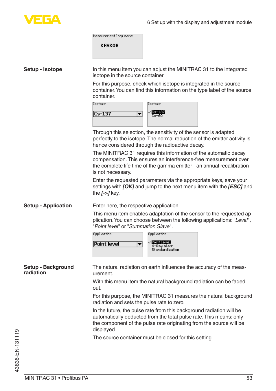 VEGA MINITRAC 31 Profibus PA User Manual | Page 53 / 96