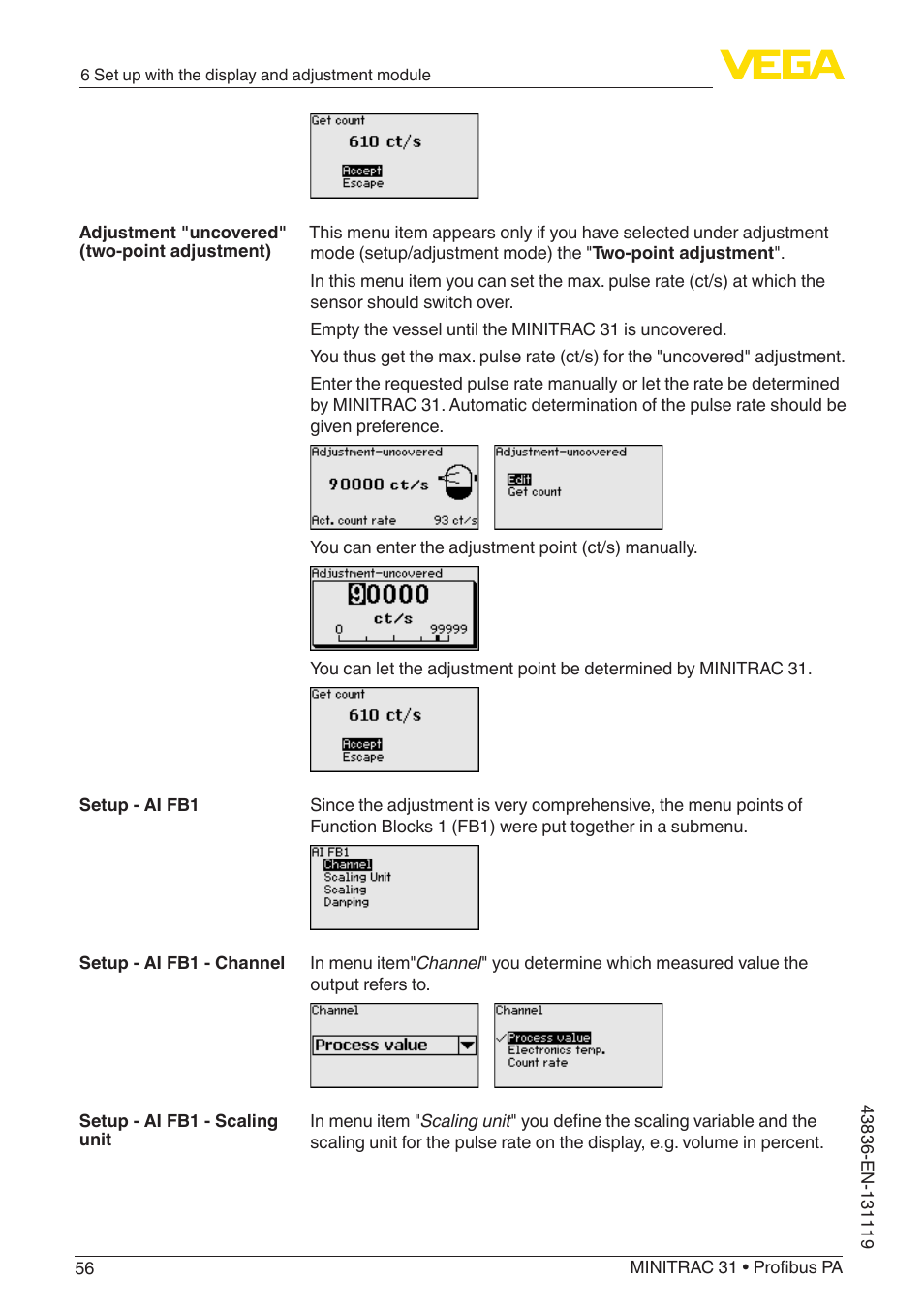 VEGA MINITRAC 31 Profibus PA User Manual | Page 56 / 96