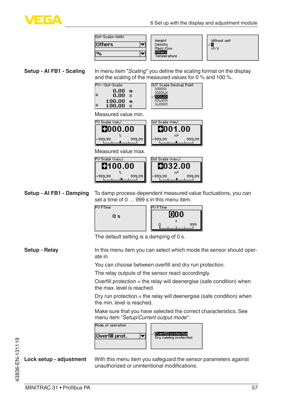 VEGA MINITRAC 31 Profibus PA User Manual | Page 57 / 96