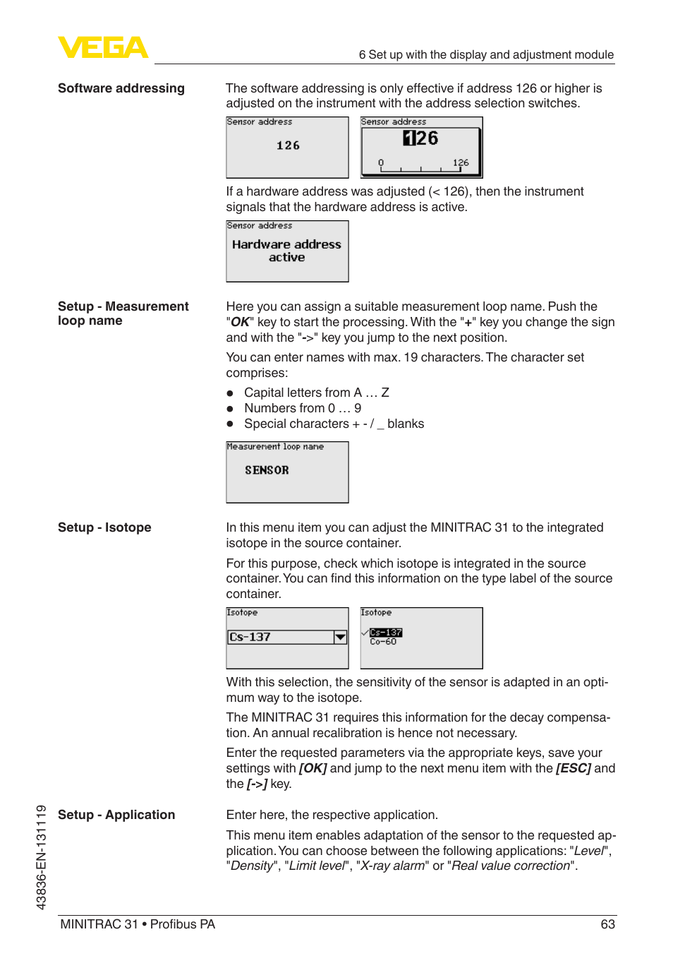 VEGA MINITRAC 31 Profibus PA User Manual | Page 63 / 96