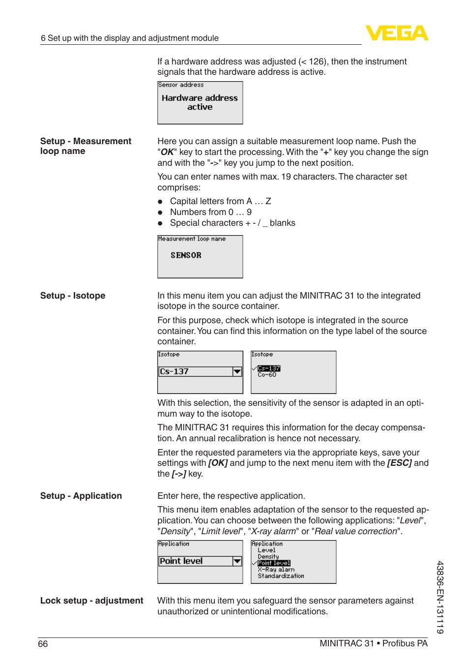 VEGA MINITRAC 31 Profibus PA User Manual | Page 66 / 96